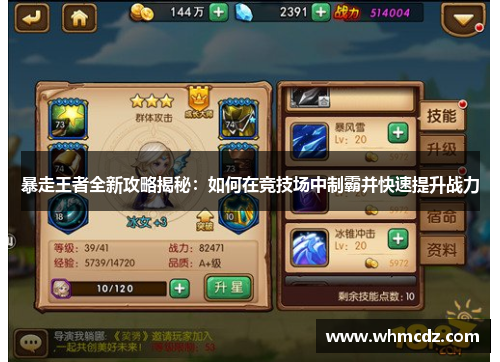 暴走王者全新攻略揭秘：如何在竞技场中制霸并快速提升战力